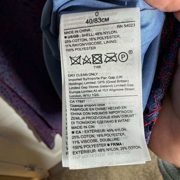 BANANA REPUBLIC Purple Red Eyelet Lace Assymetrical Hem Midi Dress Size 0 - Picture 10 of 11